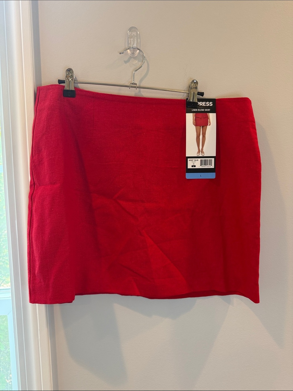 Express Red Mini Skirt - Linen Blend / rayon so cute 🥰 size large